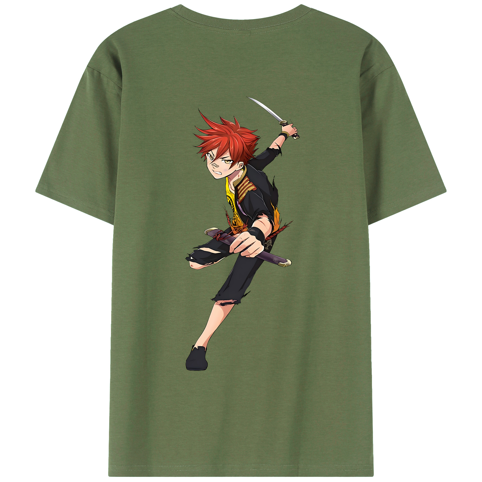 （画像用） 刀剣乱舞 Touken Ranbu 綿100％ メンズ半袖Tシャツ（バックプリント） 通気性
